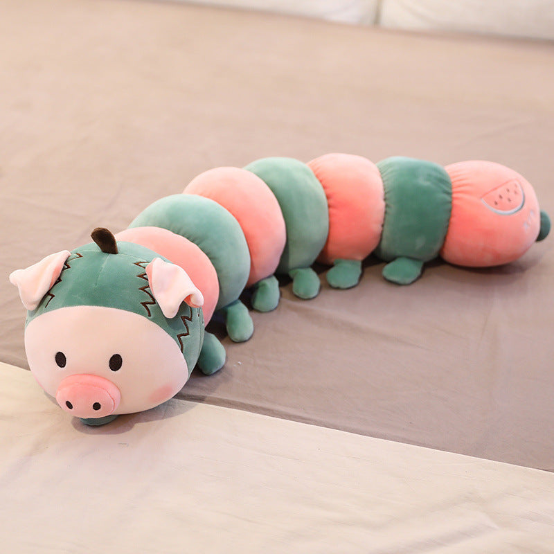 Caterpillar-Plüschs pielzeug niedlich lang gestreifte Baby-Kinder kissen zum Komfort des Babys zum Schlafen Schlaf puppen Großhandel