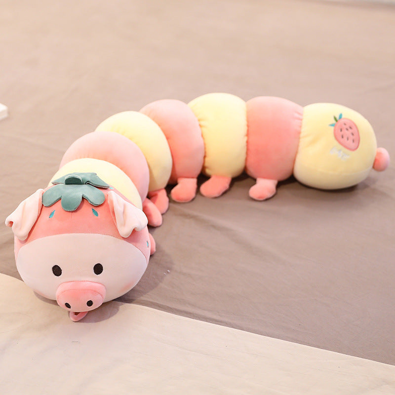 Caterpillar-Plüschs pielzeug niedlich lang gestreifte Baby-Kinder kissen zum Komfort des Babys zum Schlafen Schlaf puppen Großhandel