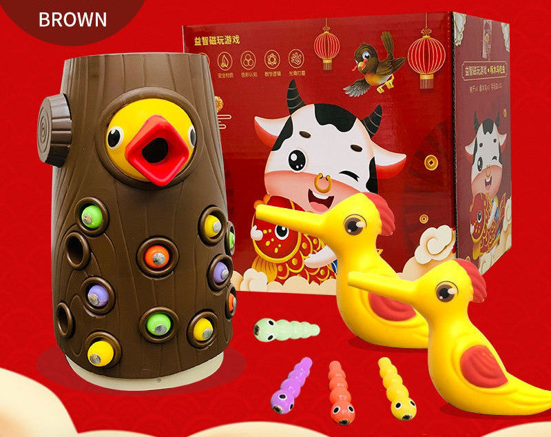 Familie Spielzeug Klicken Sie Hier Für Mehr OptionsWoodpecker Magnetische Fangen Die Wurm Tier Fütterung Spiel Kleine Vögel Kinder Erziehen Angeln Spielzeug kit Kinder Geschenk Set