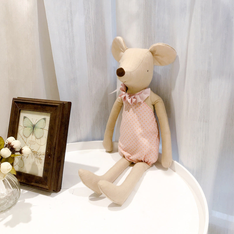 Kleine frische Baumwoll leinen kleine Maus beschwichtigen Puppen Plüschs pielzeug für Kinder