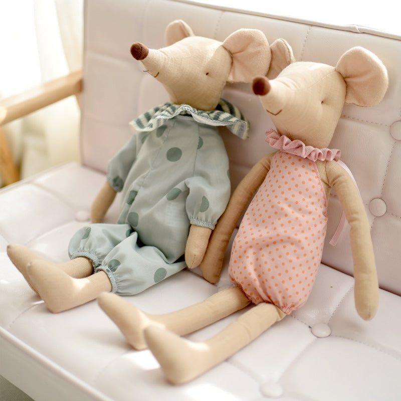 Kleine frische Baumwoll leinen kleine Maus beschwichtigen Puppen Plüschs pielzeug für Kinder