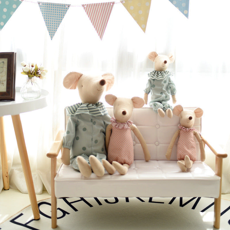 Kleine frische Baumwoll leinen kleine Maus beschwichtigen Puppen Plüschs pielzeug für Kinder