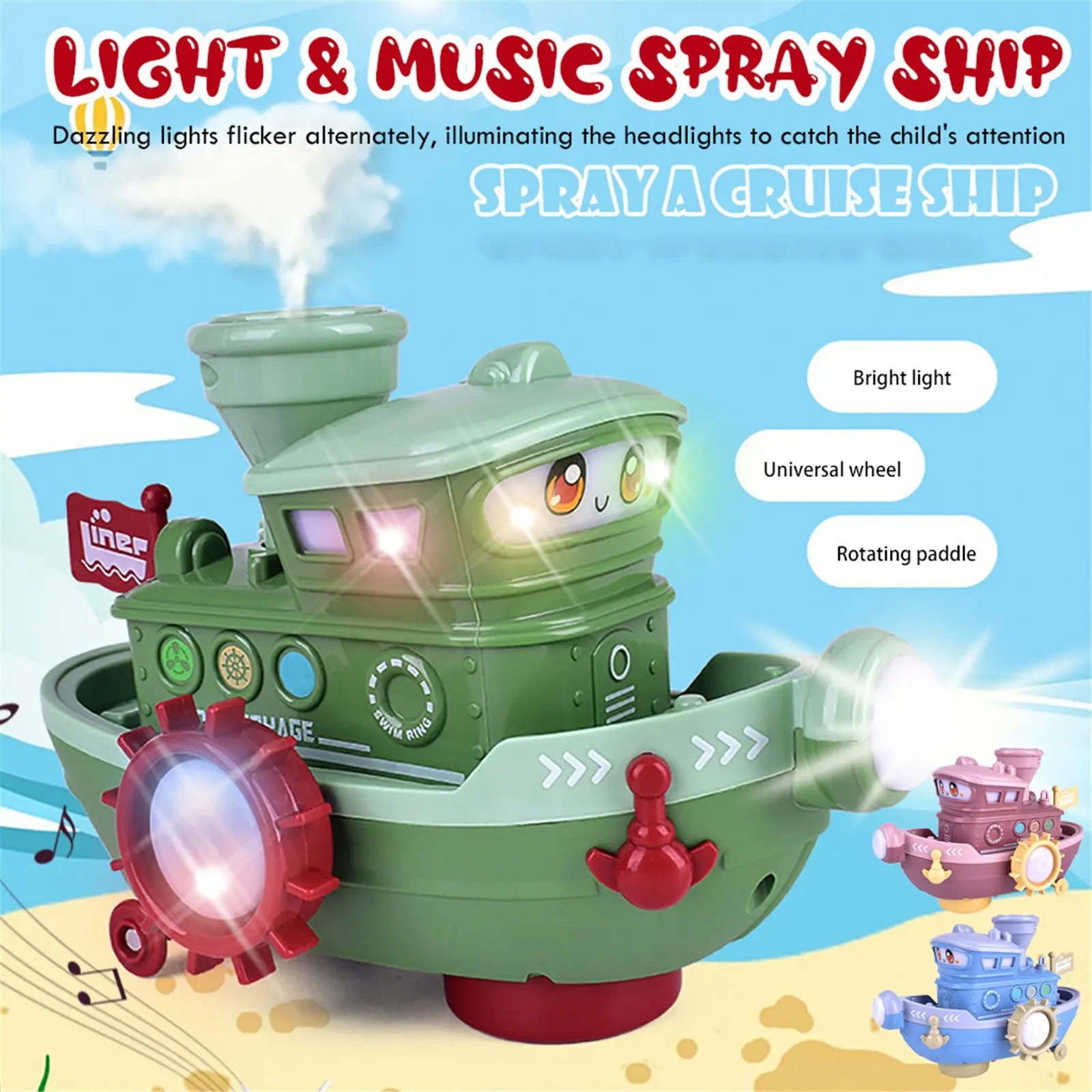 Kinder Spray Piraten Schiff Spielzeug Elektrische Universal Cruise Schiff Modell Mein Shop