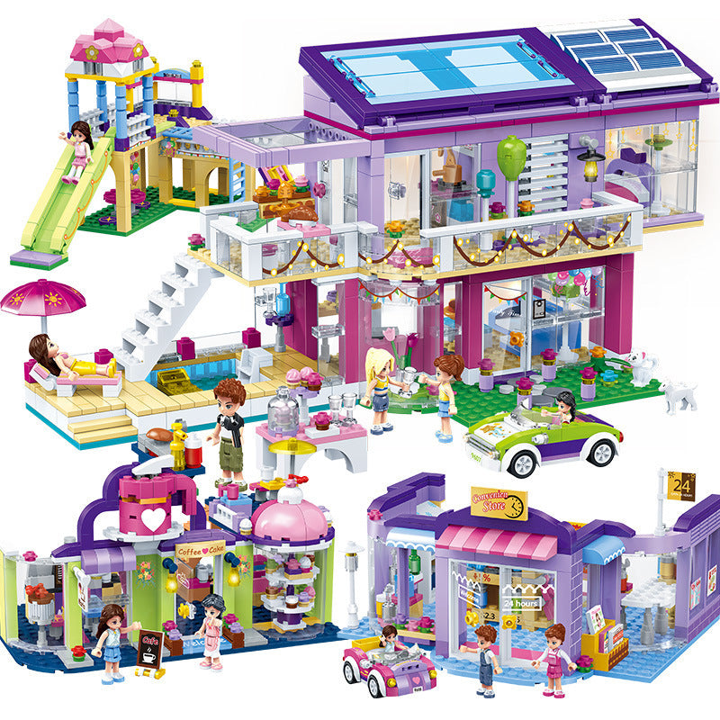 Moderne Mädchen Puzzle Montage Und Einfügen Diy Baustein Spielzeug