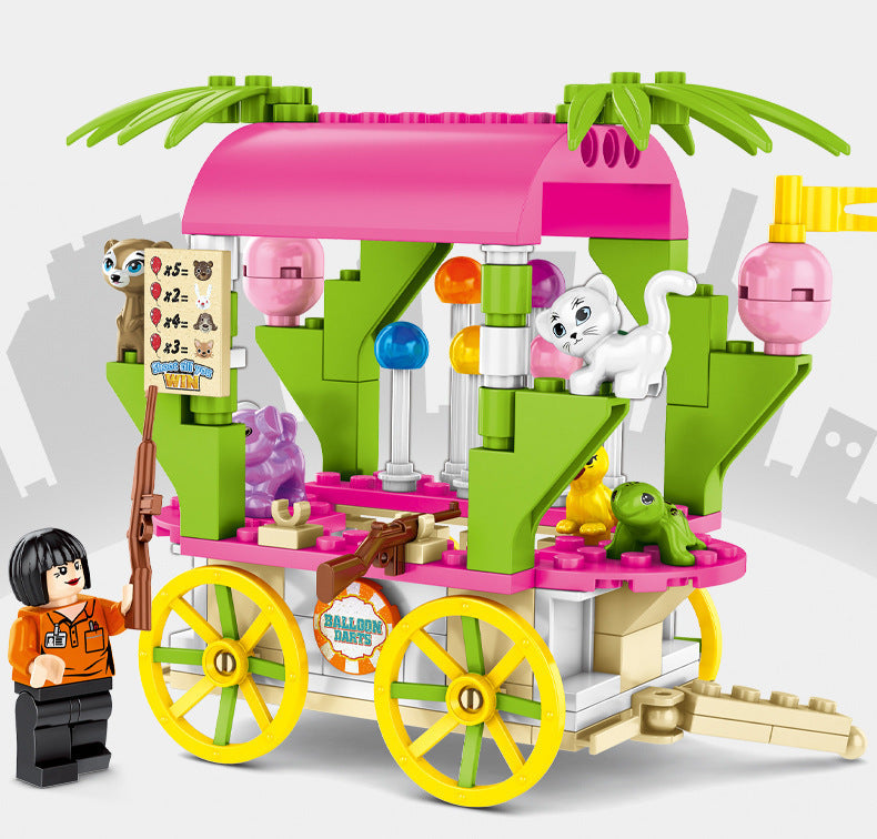 Senbao 601113-601116 Bausteine Fußgänger Straße Zum Mitnehmen Trolley Mini Street View DIY Kinder Montage Spielzeug