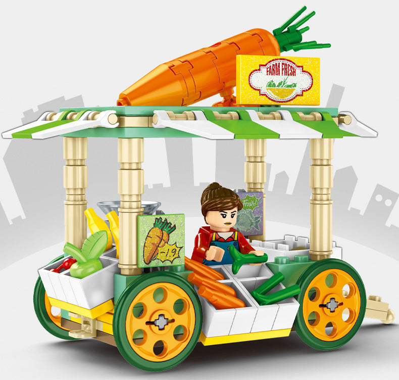 Senbao 601113-601116 Bausteine Fußgänger Straße Zum Mitnehmen Trolley Mini Street View DIY Kinder Montage Spielzeug