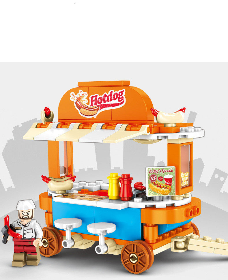 Senbao 601113-601116 Bausteine Fußgänger Straße Zum Mitnehmen Trolley Mini Street View DIY Kinder Montage Spielzeug
