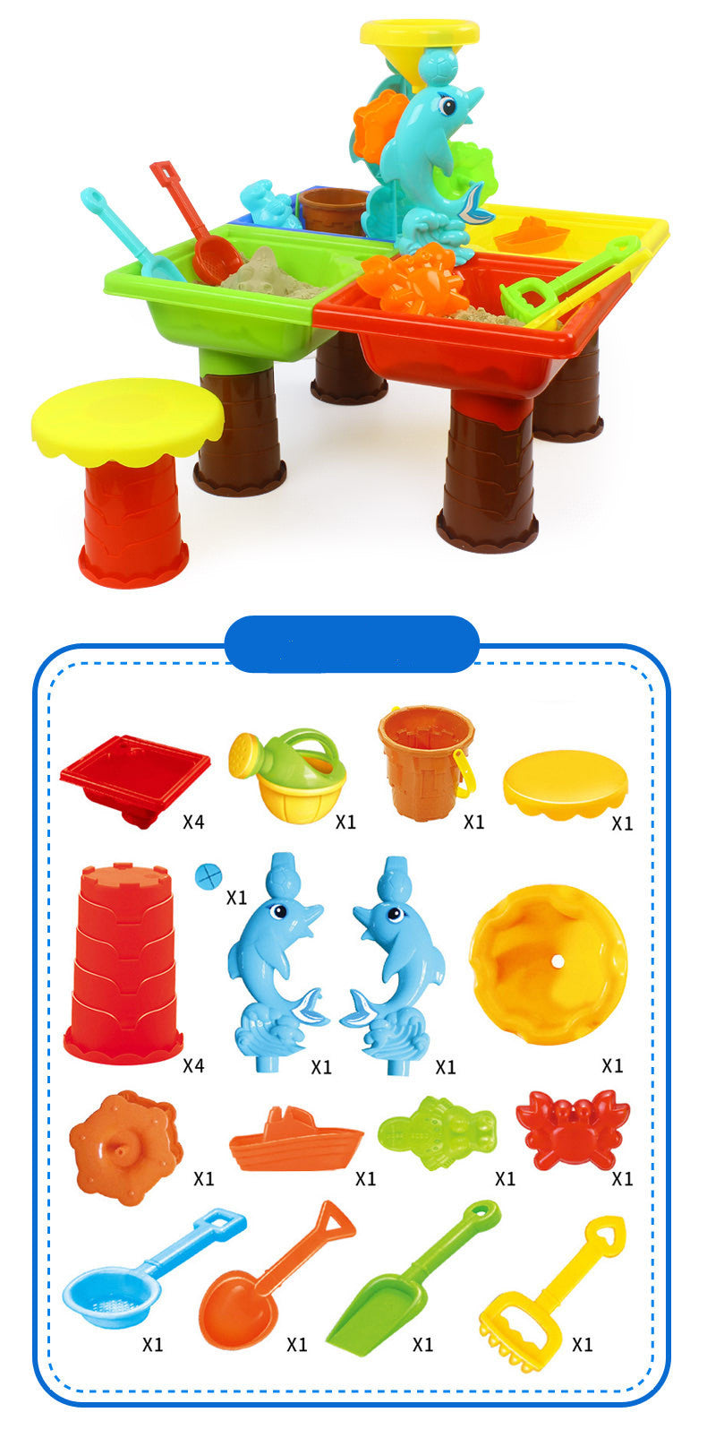 Wasser Tisch Set Sommer Sand Und Wasser Tisch Box Baby Kinder Kinder Im Freien Strand Wasserrad Spielzeug Familie Spielen Set