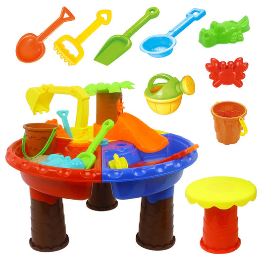 Wasser Tisch Set Sommer Sand Und Wasser Tisch Box Baby Kinder Kinder Im Freien Strand Wasserrad Spielzeug Familie Spielen Set