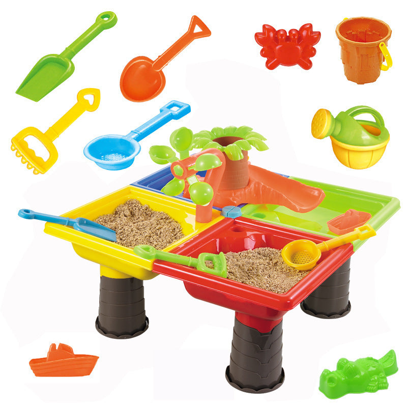 Wasser Tisch Set Sommer Sand Und Wasser Tisch Box Baby Kinder Kinder Im Freien Strand Wasserrad Spielzeug Familie Spielen Set