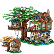 4761pcs Wald Baum Haus Modell Bausteine mit Figuren DIY Montage Kleinen Partikel Ziegel Spielzeug für Kinder Weihnachten Geschenk