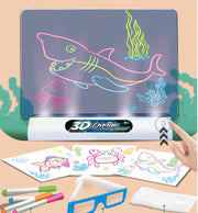 Magie 3D Zeichnung Bord LED Licht Effekte Puzzle Zeichnung Pad Kinder Malerei Pädagogisches Spielzeug Kinder Wachsen Spielkameraden Kreative Geschenk