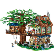 4761pcs Wald Baum Haus Modell Bausteine mit Figuren DIY Montage Kleinen Partikel Ziegel Spielzeug für Kinder Weihnachten Geschenk