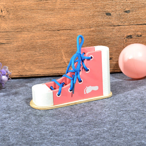Der frühen Kindheit Lehrmittel kinder Holz Schnürsenkel Spielzeug