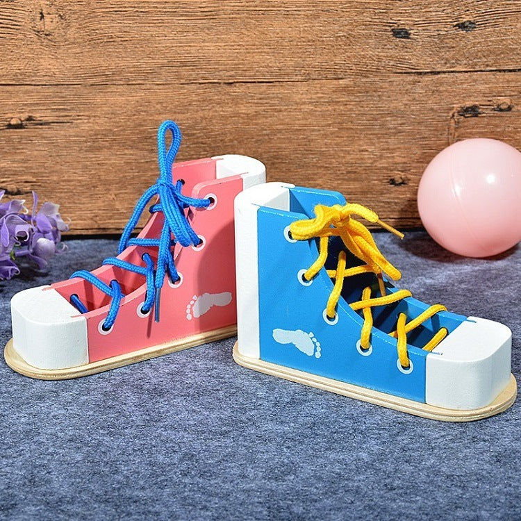 Der frühen Kindheit Lehrmittel kinder Holz Schnürsenkel Spielzeug