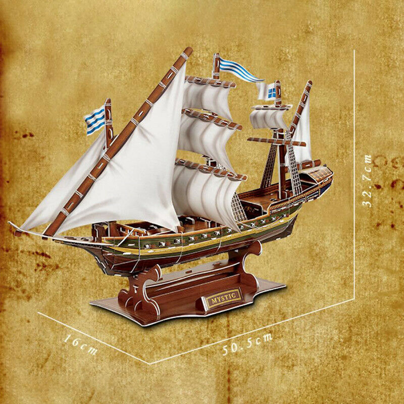 3D Drei-Dimensional Puzzle Geheimnis Piraten Schiff Modell Kinder Diy Montage Und Einfügen Spielzeug