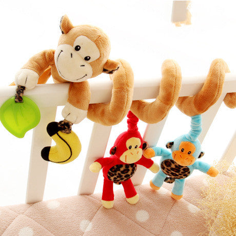 Baby Spielzeug für Kinder 0-12 Monate Plüsch Rassel Krippe Spirale Hängenden Mobilen Infant Neugeborenen Kinderwagen Bett Tier Geschenk glücklich Affe
