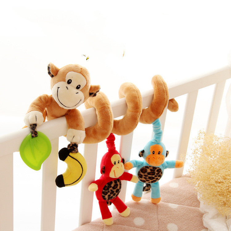 Baby Spielzeug für Kinder 0-12 Monate Plüsch Rassel Krippe Spirale Hängenden Mobilen Infant Neugeborenen Kinderwagen Bett Tier Geschenk glücklich Affe