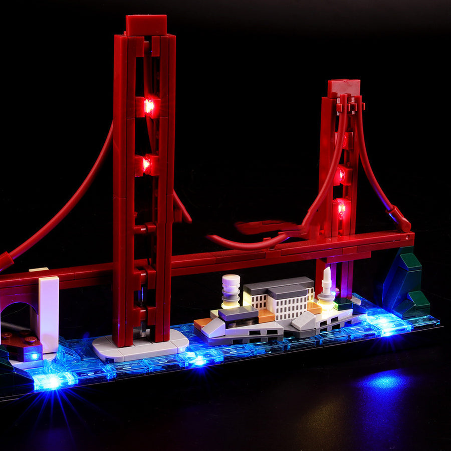 San Francisco LED-Beleuchtung zusammen gebaut Baustein Spielzeug Diy Beleuchtung