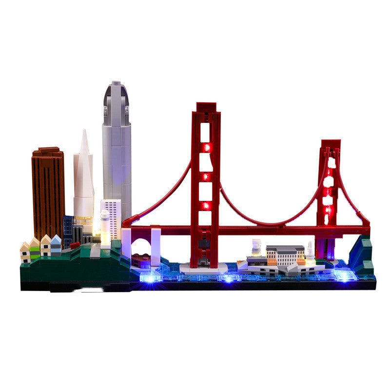 San Francisco LED-Beleuchtung zusammen gebaut Baustein Spielzeug Diy Beleuchtung