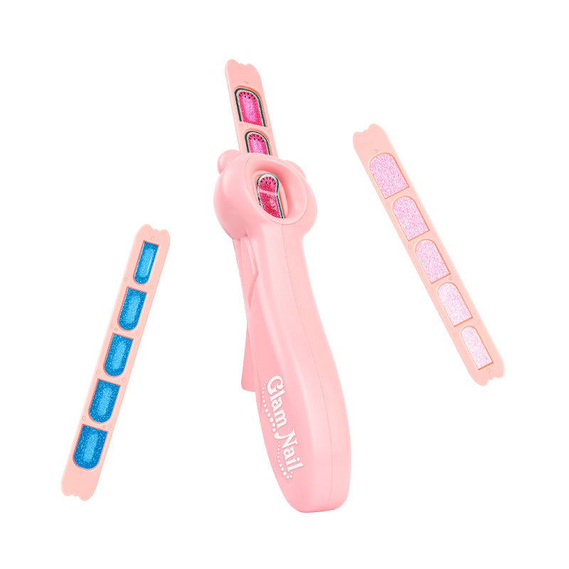 Kreuz-Grenze Kinder Mädchen Make-Up Nagel Aufkleber Set Mädchen Spielen Haus Handgemachte Diy Nagel Aufkleber Make-Up Spielzeug
