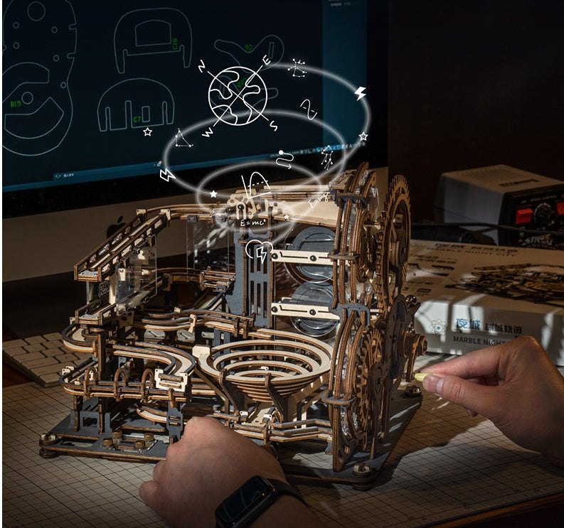 Drei-Dimensional Puzzle Kreative Mechanische Modell Track Nacht Stadt
