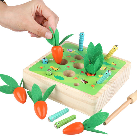 "Beliebte Lernspielzeuge für Kinder: Holz-Pull-Karotten-Puzzlespiel"