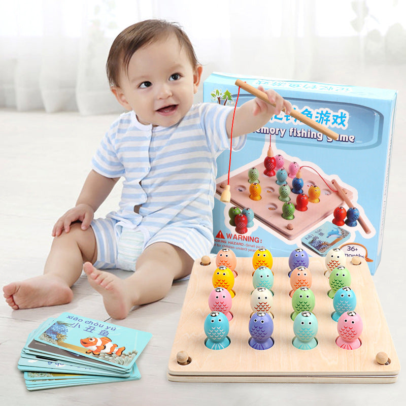 Wooden memory chess fishing game puzzle toys Mein Shop
