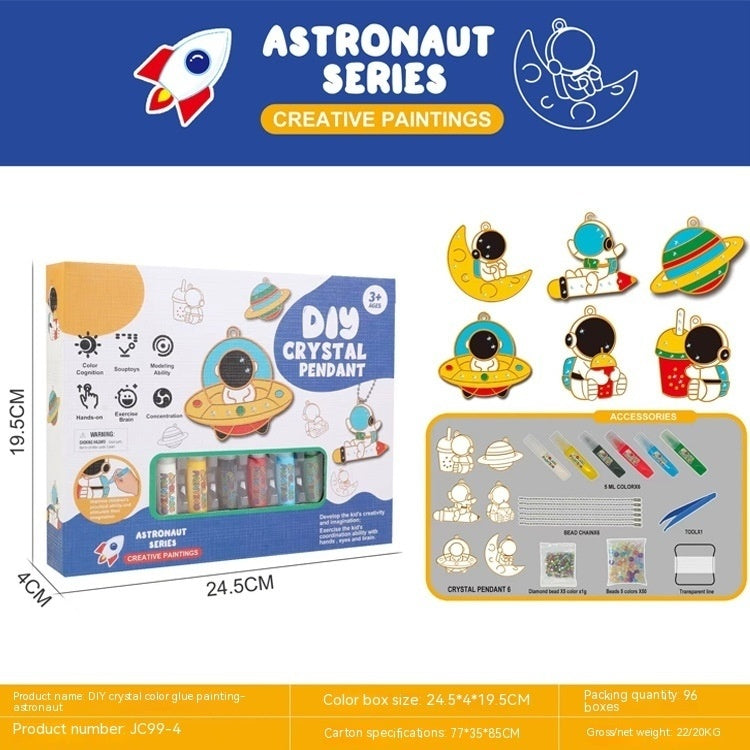Kinder Kristall kleber Malerei Backfrei Malerei DIY Handgemachte Ornamente Mädchen Spielzeug Anzug Weihnachts geschenke