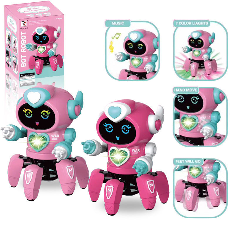 Smart Tanzen Roboter Elektronische Sechs-klaue Dance Roboter Enthalten LED Musik Nina Roboter Spielzeug für Kinder Geburtstag Geschenk