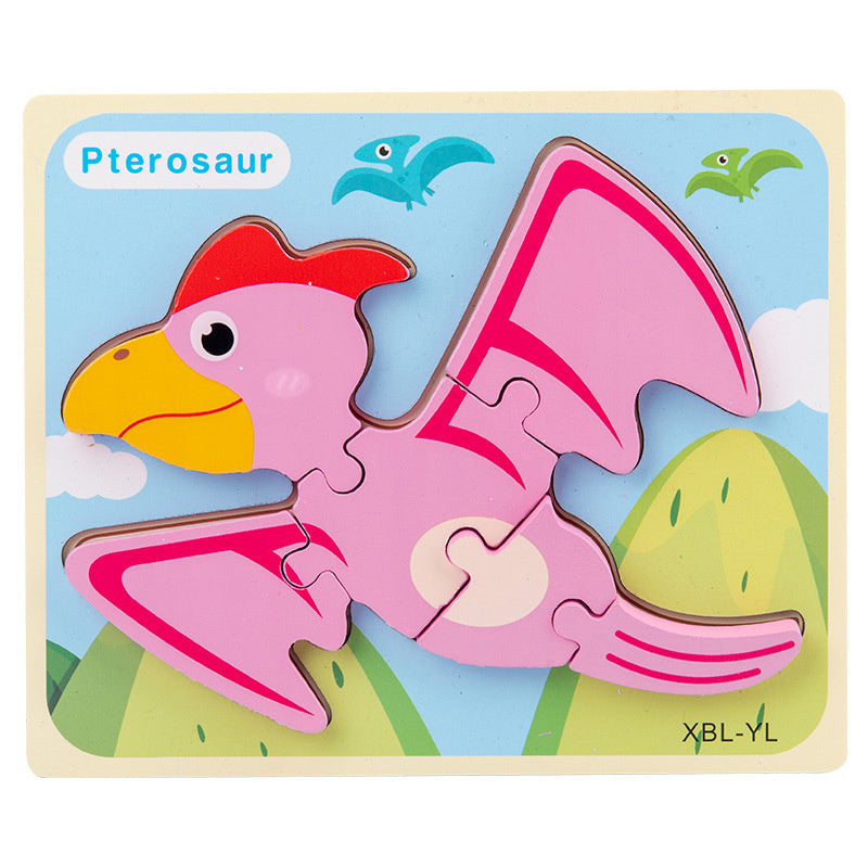 Holz 3D Dinosaurier Hand Greifen Bord Puzzle