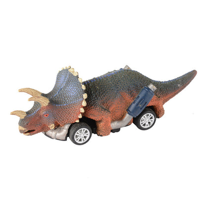 Neues Dinosaurier-Pullback-Auto vierrädriges Dinosaurier-Modell auto, kleines Rennsport-Dinosaurier-Spielzeug für Kinder