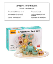 Children Play House Early Education Simulation Afternoon Tea Dessert Cake Sale Tea Making Pot And Cup Tea Set Suit Wooden Toys