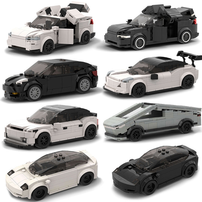 Chinesische Puzzle-Bausteine Tesla-Technologie Auto Kinder Lernspielzeug