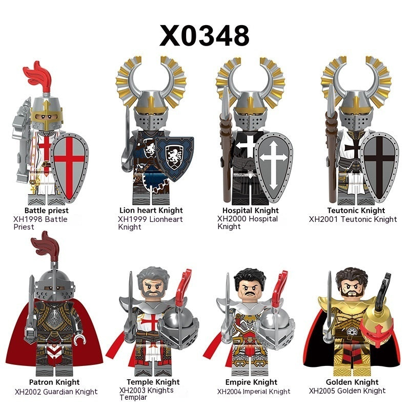 Medieval Series Battle Priest Imperial Knight Kinder zusammen gebaut Bausteine Spielzeug