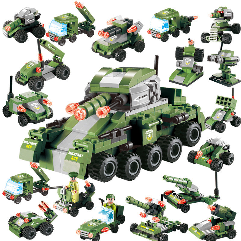 Military aircraft carrier polizei bausteine kinder montiert DIY spielzeug