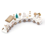 4pcs Mini Holz Zug Spielzeug