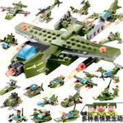 Military aircraft carrier polizei bausteine kinder montiert DIY spielzeug
