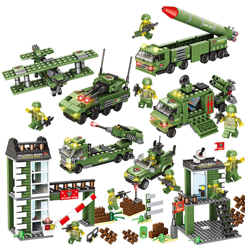 Military aircraft carrier polizei bausteine kinder montiert DIY spielzeug