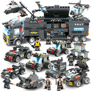 Military aircraft carrier polizei bausteine kinder montiert DIY spielzeug