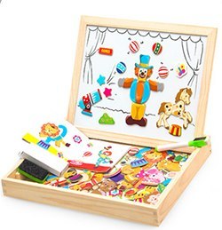 Holz Magnetischen Puzzle Spielzeug Kinder 3D Puzzle Box Abbildung Tiere Circus Schreiben Zeichnung Bord Lernen Bildung Spielzeug Für Kinder