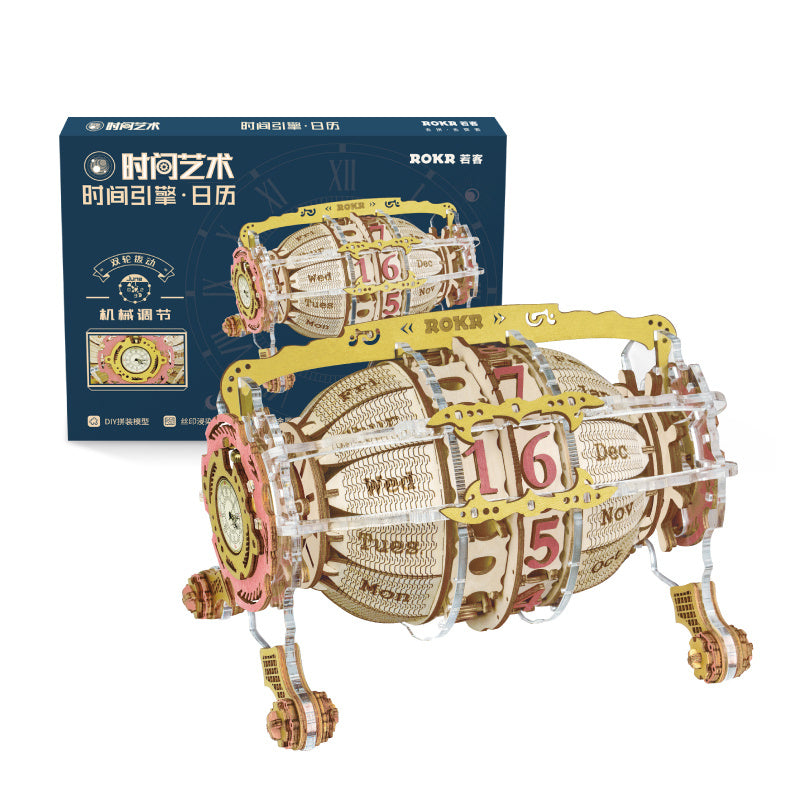 Robotime ROKR Zeit Motor Kalender 3d Holz Puzzle Modell Spielzeug für Kinder Kinder LC801