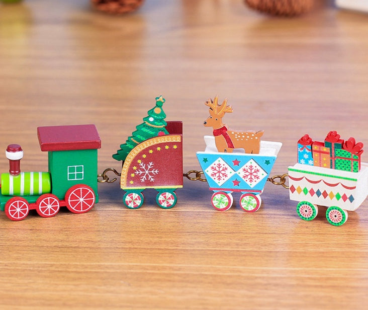 4pcs Mini Holz Zug Spielzeug