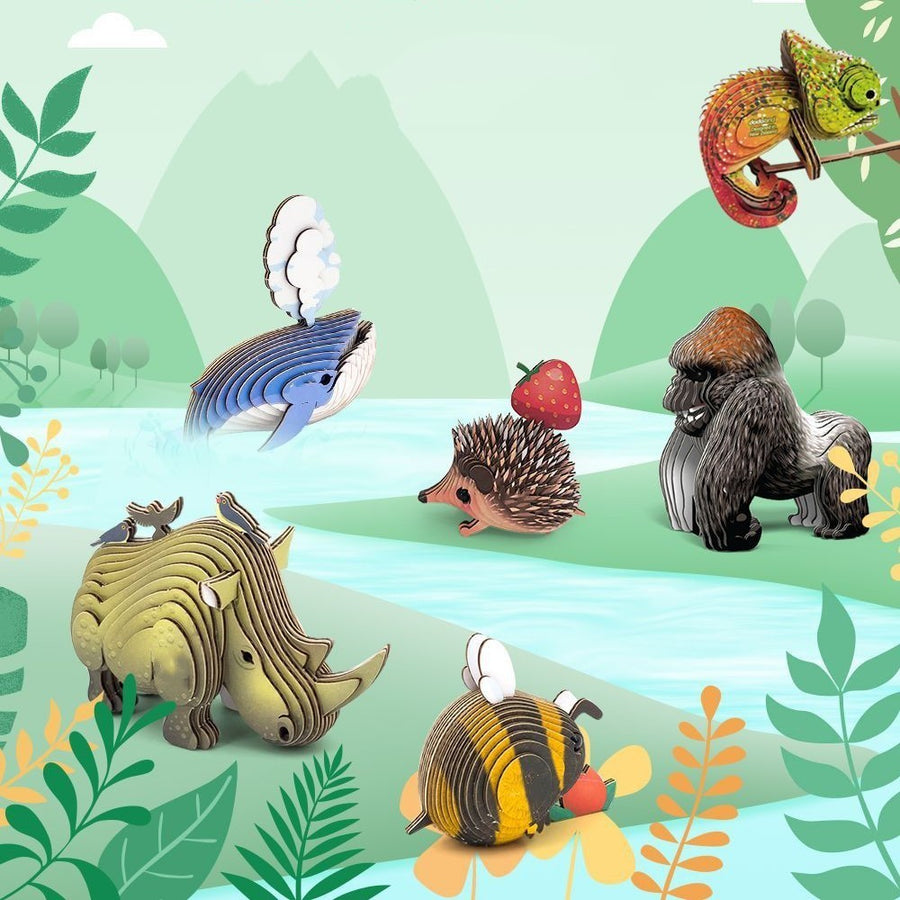 3D Puzzle-Tiermodelle Kinder Selbstgemachte DIY Lernspielzeuge