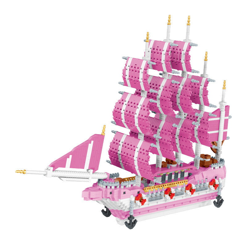 Kleine Partikel Bausteine Pädagogisches Spielzeug Segelboot