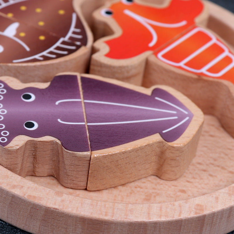 Multifunktion ales magnetisches Angelset Kinder pädagogisches Holz spielzeug