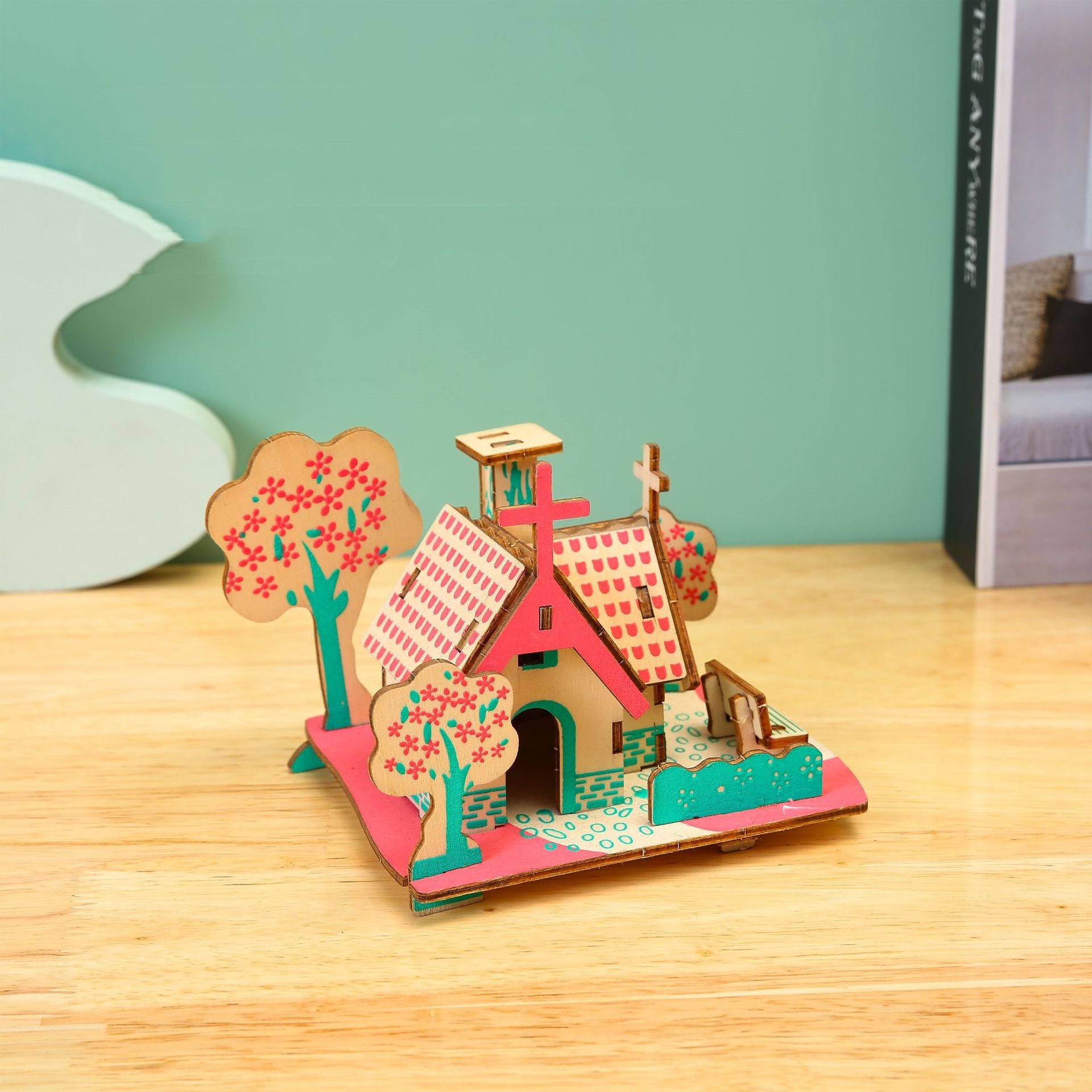 3D Drei-dimensionale Laser Haus Puzzle Montage Handgemachte Holz Spielzeug
