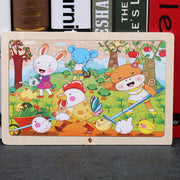 80PCS holz pädagogisches spielzeug bildungs entwicklung baby kinder ausbildung spielzeug kinder tier puzzle