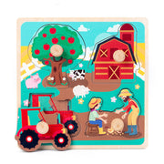Kinderspielzeug Holz Neu 3D Dreidimensionale Holz-Pegs Handgreif-Puzzle