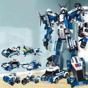 mytooy Transformierbarer Polizei-Roboter Klemmbausteine